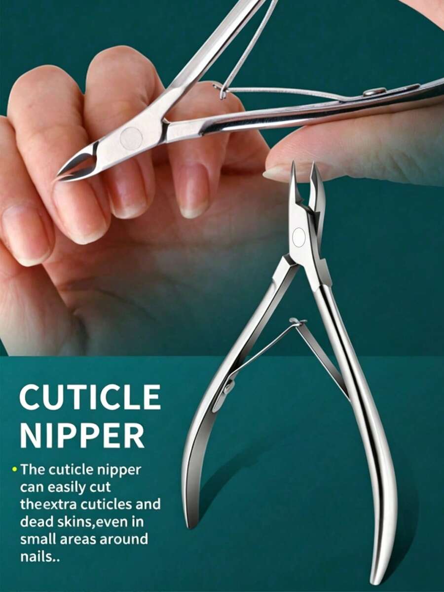 1 chiếc kìm cắt biểu bì chuyên nghiệp bằng thép không gỉ, dụng cụ loại bỏ biểu bì, tỉa da chết, dụng cụ làm móng, dụng cụ cắt viền móng, thích hợp cho tiệm nail và sử dụng tại nhà.