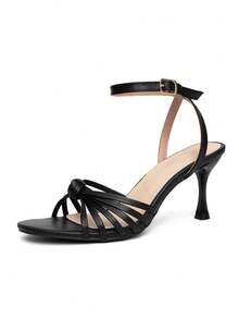 Giày sandal La Mã mùa hè mới gợi cảm dành cho nữ, kết hợp gót nhọn và gót cao. - màu đen - Xem 6