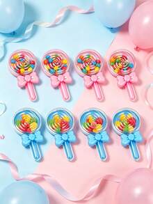 6pcs Children's Birthday Party Candy Boxes, Gender Reveal Party Supplies, Lollipop Shaped, Suitable For Kids Birthday Party Favors, Classroom Rewards, Creative Gifts, For Girls And Boys, Baby Shower Party Favor Fillers, Valentine's Day Gift Ideas, Easter Basket Stuffers, Interesting Piggy Banks For Toddlers - Multicolor - View 3