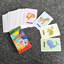 36pcs/Set Early Learning English Word Recognition Educational Flash Cards, Including Color, Time, Shape, Animal, Fruit, Vegetable, Face Parts, Food, Colorful Flashcards Visual Education Tool For School, Student, Stationery, School Supplies, Back To School, Christmas Gift, Family Education Tool - Multicolor - View 3