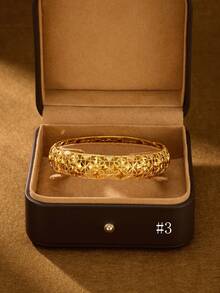 1/3 piezas Brazalete vintage chapado en oro de 24K, diámetro de 60mm, abierto, adecuado para uso diario de mujeres, sin caja de embalaje - Patrón cinco de Oriente Medio - Ver 11