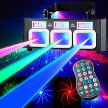 3-In-1 DJ Disco Stage Lighting With Remote Control, Sound Activated And DMX Control, Suitable For Stage Performance, Bar, KTV, Dancing, Party, Birthday, Atmosphere Creation And Wedding - 英規插(220-240V) - 查看 2