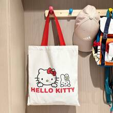 A Cute Anime Canvas Tote Bag With Fresh Color And Large Capacity Design. It Can Be Used For Commuting, Daily Shopping, And Travel Storage. It Is Wear-Resistant And Durable, The Color Is Lively And Healing, Versatile And Practical, And Can Easily Adapt To Various Dressing Scenes. - Multicolor - View 4
