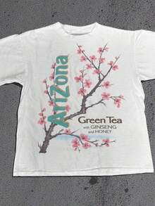 Men'S Tee Featuring Arizona Green Tea Design -  Everyday Apparel - 白色 - 查看 2