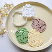 Khuôn cắt bánh quy hình lọ mật ong, khuôn dập bánh quy hình lọ mật ong, dụng cụ trang trí bánh fondant bằng nhựa ép tay. Khuôn làm bánh quy. - trắng - Xem 4