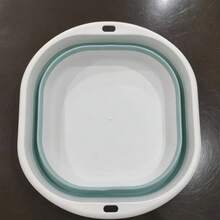 可折叠加厚塑料盆 - 双色（灰/白）加厚可折叠洗衣盆，节省空间，适合手动脚/手操作，适用于浴缸、家庭、露营、洗衣等各种场景 - 均碼 - 查看 8