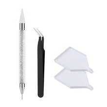 Bộ dụng cụ gắp đá đính móng - Bộ dụng cụ gắp đá đính móng hai đầu gồm bút sáp, đất sét hữu ích, nhíp cong và thẳng chính xác để gắp đá quý, pha lê, và các phụ kiện trang trí móng tay. - Nhiều màu - Xem 17