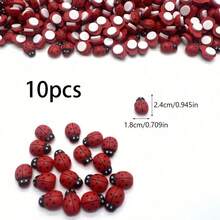 100pcs Ladybug Decorations, 3D Resin Ladybug Stickers, Cute Red Insect Decals Suitable For DIY Crafts, Sticker Albums, Nail Art, Home Decor - Big Red Beetle - View 10