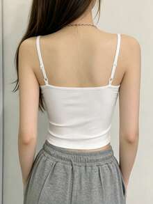 Áo camisole ôm dáng màu trơn mới về cho nữ mùa hè - trắng - Xem 7
