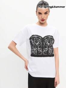 Women T-Shirts - [White] - View 3