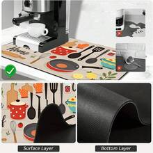 1pc Red Polka Dot Dish Drying Mat With Kitchenware Decor Pattern, Multipurpose Draining Pad, Household Gift, Tabletop Decor - XYLSD-218 - View 10