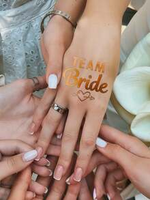 16 Blatt Junggesellinnenabschied Tattoo Aufkleber wasserfest Glitzer Hochzeit temporäre Tattoos Gold Freundin Braut Tattoo funkelndes Herz Metallic Tattoo für Junggesellinnenabschied Brautjungfer Geschenk Sommer Festival Musik Abschlussball - Gold - Übersicht 6