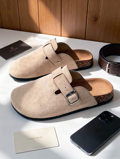 Sandalias tipo chanclas de ajuste ancho unisex, aptas para uso interior y exterior, de estilo minimalista, adecuadas para primavera y verano. Pantuflas de moda para hombres y mujeres, parejas. Sandalias planas sencillas, elegantes sandalias de suela gruesa para mujeres