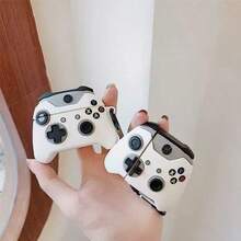 1pc Wireless Game Controller Bluetooth Earphone Protective Case (Random Carabiner Included, Carabiner Not Included), Cute Cartoon TPU Shock-Proof Earphone Case Compatible With Apple 1/2/3/4/Pro/Pro2 - Black and White - View 3