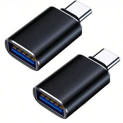 2 Packs USB C To USB 3.0 OTG Adapters, USB C Adapter, Type C Male To USB 3.1 Female Adaptor, OTG USB Adapter To USB C Compatible With MacBook, Apple 17/16/15, Galaxy, Type-C Tablets And Laptops