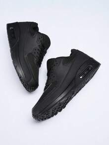 Men's Black 90 Sporty Premium Lightweight Sneakers For Walking And Everyday Use - Black - View 2