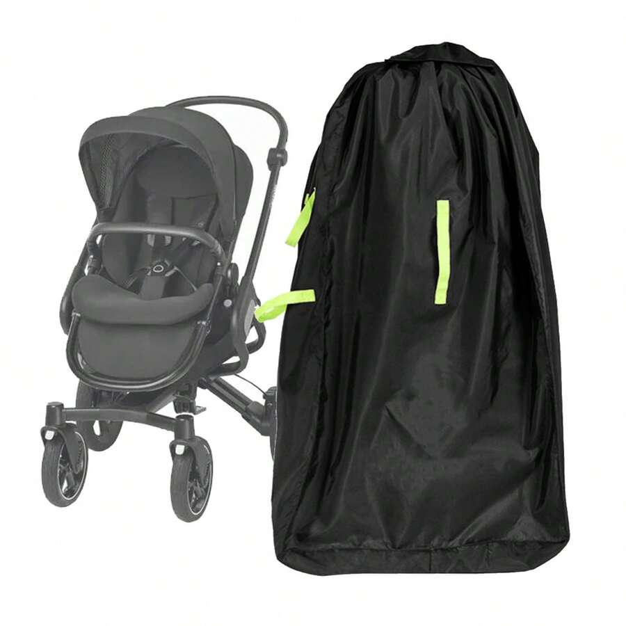 Bolsa de almacenamiento para coche de bebé de gran capacidad de tela Oxford 420D, que puede usarse como mochila o bolso de mano, con cubierta antipolvo y material resistente al agua. - Negro - Ver 1