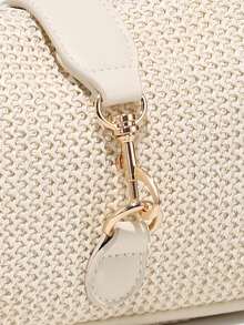 Novachic, 1pc Vintage Minimalist Crescent Moon Shaped Bag With Adjustable Strap, Suitable For Dates, Outings, Parties - Beige - View 4