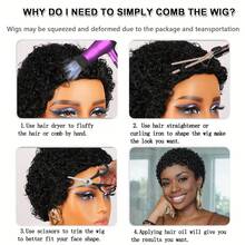 1pc 4-Inch Brazilian Remy Afro Kinky Curly Wig, Full Lace, 1B Color, Natural Looking | 200% Density Short Pixie Cut Human Hair Wig, Glueless Rose Net Cap, Suitable For Daily, Festival, Party And Everyday Styling - Natural Black - View 12