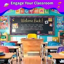 32.8ft (10m) Self-Adhesive Bulletin Board Border With Expression Eyes, Nose, Mouth - Colorful Appearance - Suitable For Classroom, Office, Home Decor, Party, Photo Frame - Optimistic Classroom Decoration Sticker, Cartoon Style Durable Material Pencil Design, High-Quality Sticker, Craft Enthusiasts, Fun Decor - Multicolor - View 4