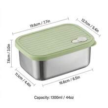 304 Stainless Steel Food Container, Stackable Refrigerator Sealed Fresh-Keeping Box, Fruit And Vegetable Meat Storage Box With Lid, Large Capacity Food Preservation Box, Suitable For Kitchen Food Storage And Organization - Multicolor - View 24