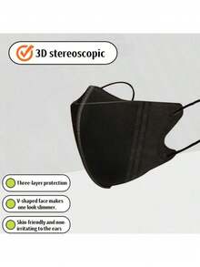 30 piezas Máscaras faciales desechables de verano de 3 capas de tela Meltblown, máscaras blancas unisex de alta calidad con diseño 3D estéreo de tamaño pequeño, sin olor y amigables con la piel, artículos esenciales de protección solar en verano - AB - Ver 2