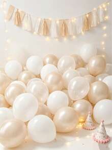 20/60 Stück 12-Zoll Perlweiße Latex Luftballons, perfekt für Geburtstagsfeiern, Hochzeiten, Brautduschen, Jahrestage, Junggesellenabschiede, Dekorationen und Fotografie. - Weiß - Übersicht 2