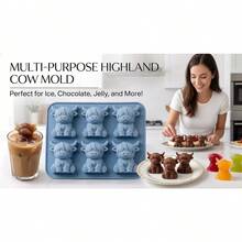Highland Cow Silicone Tray - 3D Cute Cow Shaped Ice Mold Suitable For Whiskey, Cocktails And Baking, Silicone Mold Suitable For Easter And Holiday Decorations Ideal For Home Relaxation, Ice Cream Molds, Essential For Outdoor Travel And Leisure - Multicolor - View 9