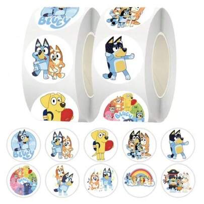 Hasbro 500 piezas Pegatinas Nuevas Anime Perro Bingo Papelería Pegamento Fiesta Sobre Sello Etiqueta Decoración Regalo Clásico