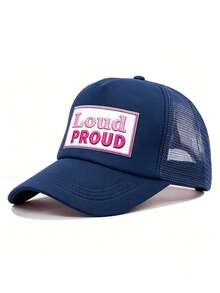 1件装 LOUND PROUD 女士卡车帽，个性化字母刺绣网眼棒球帽，街头时尚五片帽，户外休闲帽，春秋季旅行，海滩度假。 - 棒球帽 - 查看 14