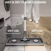 Compact Floor Mop And Bucket - Flat Mop And Bucket With Wringer Set Hands Free | Wet Dry Mop For Apartment, Tiny Home, RV, Windo - A - View 8