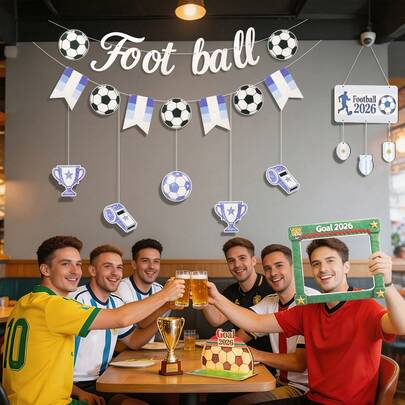 Trang trí tiệc theo chủ đề Argentina năm 2026 - Banner treo, đồ trang trí bằng gỗ, đồ trang trí tường, đạo cụ chụp ảnh.
