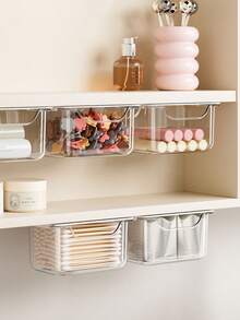 Expandable Mirror Cabinet With Under Cabinet Storage Box And Rack - Minimalist Bathroom Storage Cabinet, Suitable For Storing Cotton Pads, Lipsticks, Cotton Swabs, Etc. With Drawer-Style Hidden Pull-Out Shelf Cosmetic Storage Box, Extendable Bathroom Shelf. Organize Your Bathroom Countertop. - Multicolor - View 4
