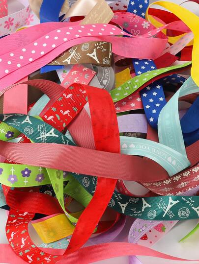 10pcs/Set Multicolor Satin Ribbons, Printed Decorative Ribbons For Gift Wrapping, Birthday Party Bouquet Decor, DIY Craft Making, Wedding Celebration, Holiday Party Decoration, Handmade Hair Bows, DIY Decorations, Christmas, Thanksgiving, Halloween, Valentine's Day