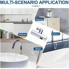 Modern Multifunctional Kitchen Faucet With Adjustable Sprayer And Swivel Spout - Splash-Proof Waterfall Function And Extended Spout Adapter - Other Materials And Shapes - A - View 9