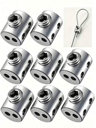 5pcs/8pcs/10pcs Wire Rope Latch Catches, Designed To Prevent Theft With A Durable Metal. These Additions Are Perfect For Camping And Include A Stylish Double Hole Clip For Securing Clotheslines And Lockers