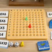 Gioco da tavolo per la moltiplicazione, giocattolo educativo in legno per bambini dai 3+ anni, gioco interattivo di apprendimento matematico e pensiero - Multicolore - Visualizzare 5