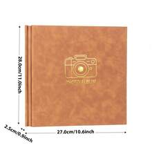 Album fotografico extra large da 16 pollici con tasche, copertina in pelle PU, album per matrimoni e famiglia, album scrapbook vintage con copertina in lamina dorata, kit scrapbook diario di viaggio per coppie, libro dei ricordi per anniversari e matrimoni - Multicolore - Visualizzare 11
