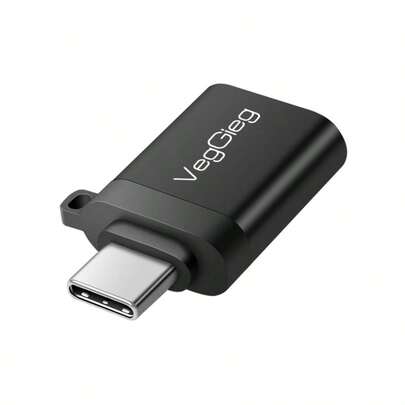 Adaptador VegGieg Tipo-C a USB3.0, Convertidor OTG, Macho a Hembra USB 3.0 Macho a Adaptador Hembra USB C para Smartphone, Unidad USB, Controlador de Juegos, Portátil