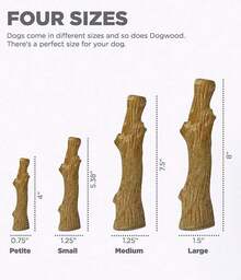 Dogwood Dog Chew Toy – Real-Wood Blend, Natural Taste And Texture, Ideal For Moderate Chewers, Small Size 5.4" - 山茱萸(棕色) - 查看 5