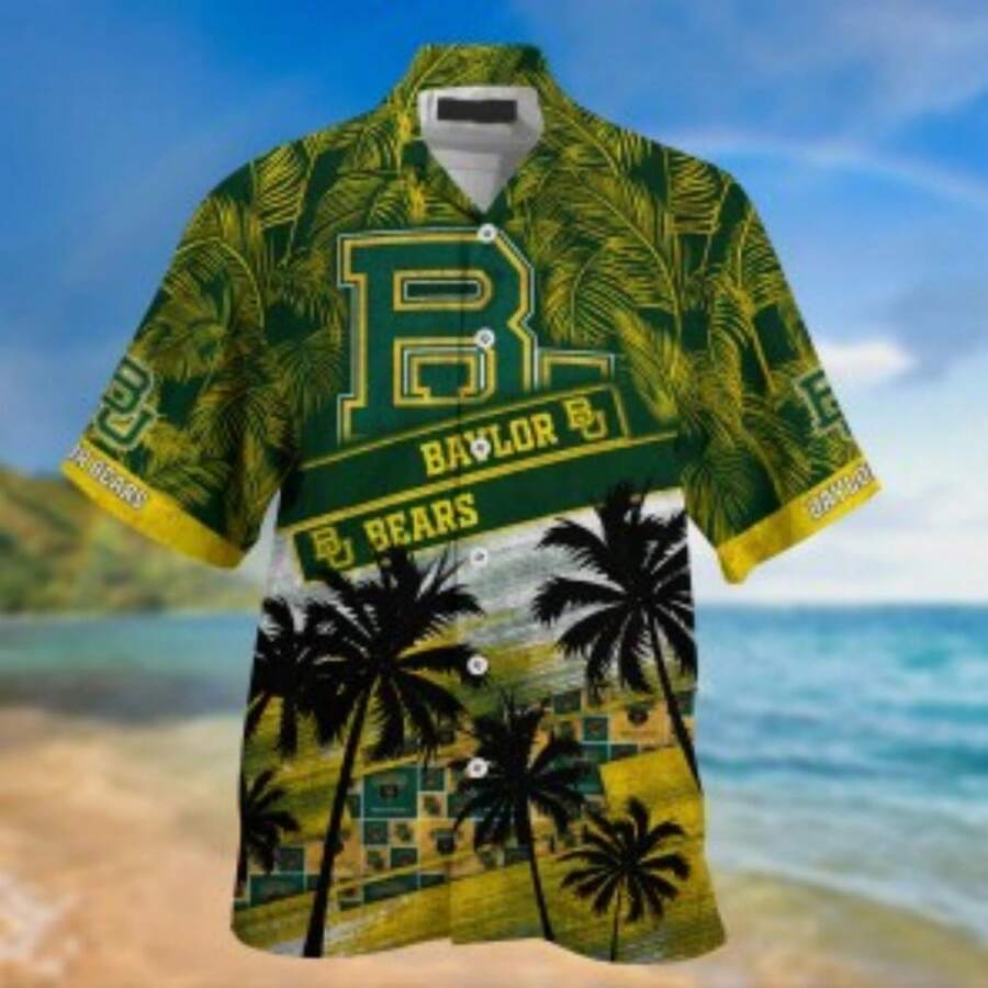 Baylor Bears Palm Tree Pattern Hawaii Shirt For Sports Fans - Nhiều màu - Xem 1