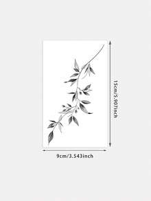 1pc Washable Black & Gray Line Art Mermaid Sun Moon Temporary Tattoo, Vintage Style Large Arm Fake Tattoo Sticker Lasts 2-3 Days,Sketch Style - Black - View 6