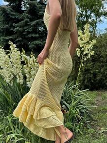Đầm maxi nữ HoloChill 2026 màu trơn, kiểu dáng gợi cảm, ôm sát, không tay, khoét eo, xuyên thấu, co giãn cao, kiểu dáng thường ngày, đầm hè mới về, đầm hè nữ, đầm đi nghỉ mát, đầm dự tiệc thanh lịch, đầm đi biển nữ, đầm dự đám cưới, đầm sinh nhật nữ, đầm thanh lịch nữ, đầm đi biển nữ, đầm thường ngày nữ. - Màu vàng - Xem 6