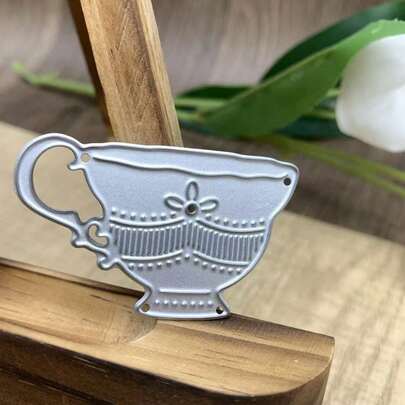 Khuôn cắt hình tách trà bằng kim loại, khuôn cắt hình ấm trà bằng thép carbon dùng để tự làm sổ lưu niệm, album ảnh, dập nổi trang trí, thiệp giấy.