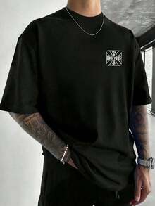 Men's Biker T-Shirt, West Coast Choppers Short Sleeve Motorcycle T-Shirt, Vintage American Gothic Letter Print, Plus Size Loose Fit Biker Essential, 200g Pure Cotton Retro, Father's Day Or Graduation Gift, For Men - Đen - Xem 2