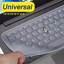 1pc Universal Keyboard Cover, Fit For 13", 14", 15", 16", 17" Laptops, Soft Silicone Transparent Dust-Proof Protective Film - View 1