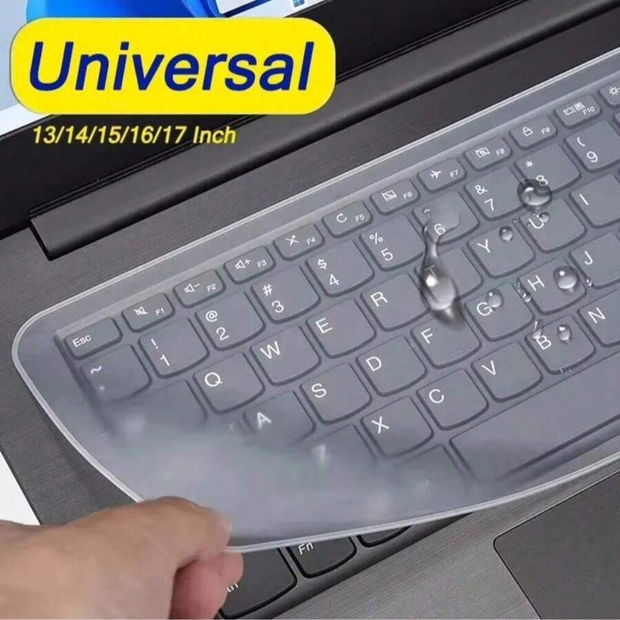 1pc Universal Keyboard Cover, Fit For 13", 14", 15", 16", 17" Laptops, Soft Silicone Transparent Dust-Proof Protective Film - View 1