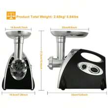 Meat Grinder Electric Vegetable Fruit Mixer Chopper Machine Sausage Maker For Hom Stainless Steel Meat Grinder Sausage Maker  Sausage Stuffer Tube And Kubbe Kit For Home Kitchen Use - Black - View 9