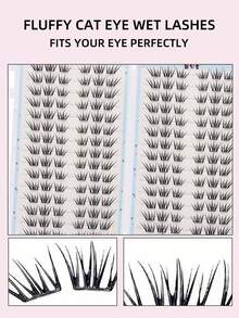 180pcs Daily Segmented Eyelashes, High Capacity Single Cluster Eyelashes 30 Rows, DIY Curly Lively Cartoon Eyelashes - C - View 5
