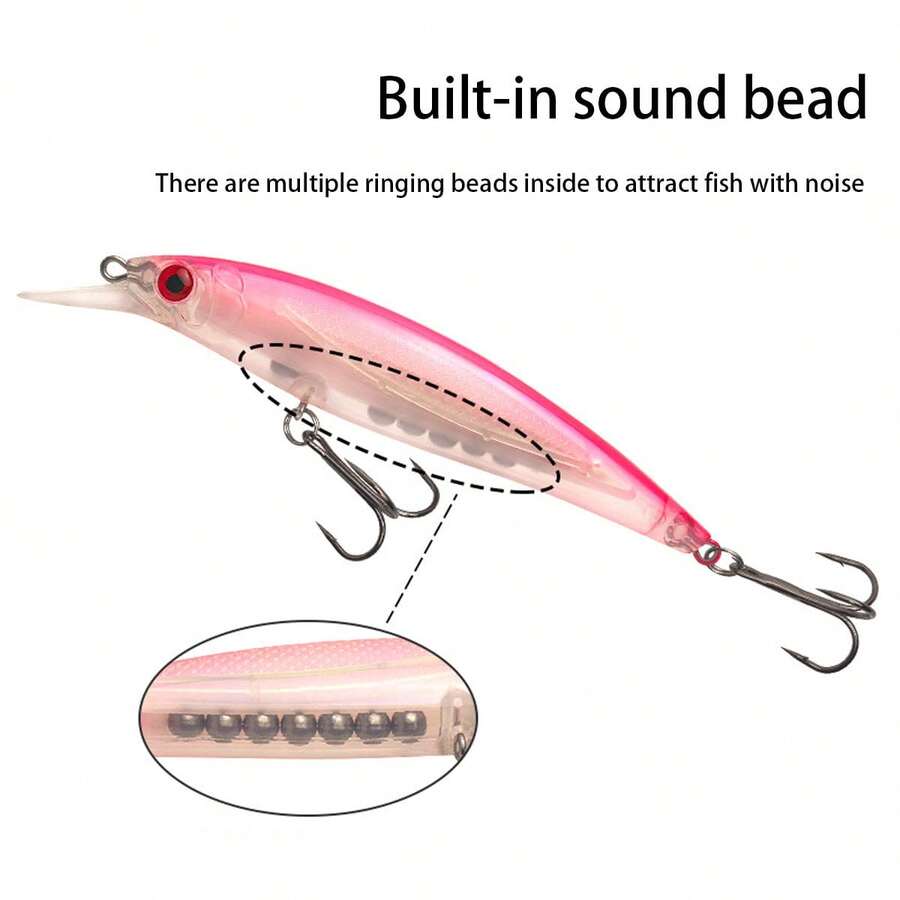 1PC Long-Range Investment Lure Floating Mino With Built-In Sound Beads Simulation Floating Mino Fake Bait For Freshwater Fishing - Multicolor - View 1